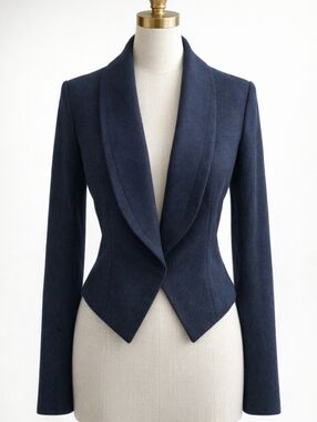 H&M Black Cropped Tuxedo Blazer | Sophisticated | Size 4